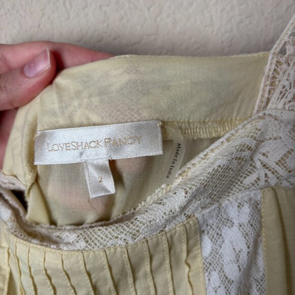 Love Shack Fancy Ayala Lace Eyelet Trim Cottagecore Midi Spring Summer Dress - Picture 4 of 16